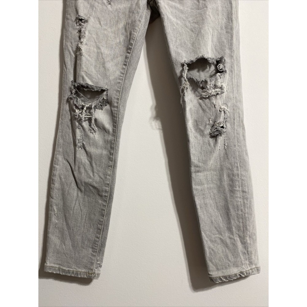 AGOLDE Jeans Women's 26 Gray Grey High Rise Ankle Skinny Stretch Distressed - Picture 4 of 14